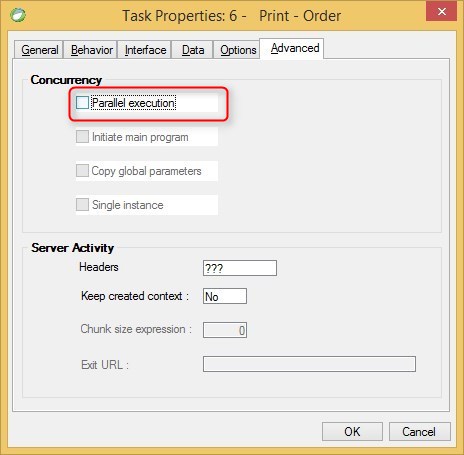 Task properties advanced screen parallel-execution