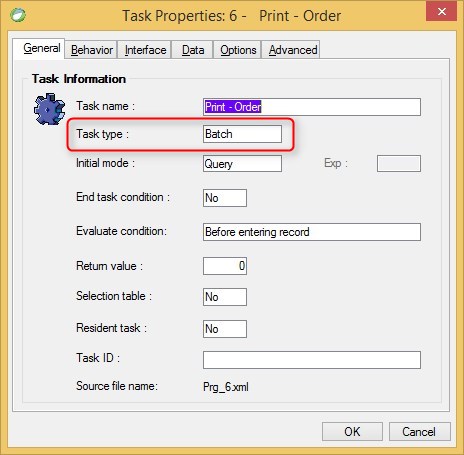 Task properties task-type